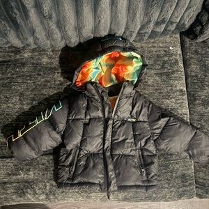 Kith Kids Black Puffer with Colorful Lining